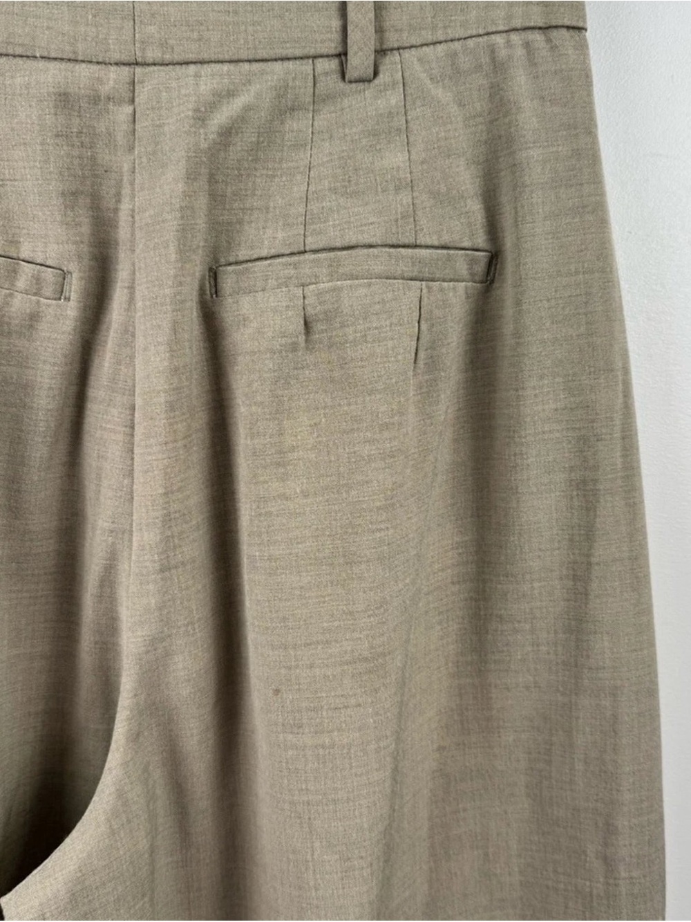 Frankie Shop Taupe Pleated Wide-Leg Trousers - Picture 3 of 3